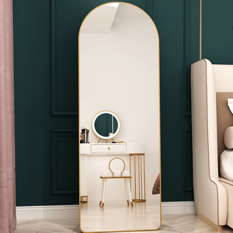 4Th Generation, Full Length Wall Mirror, Gold Aluminum Alloy Frame, Porch, Dressing Room