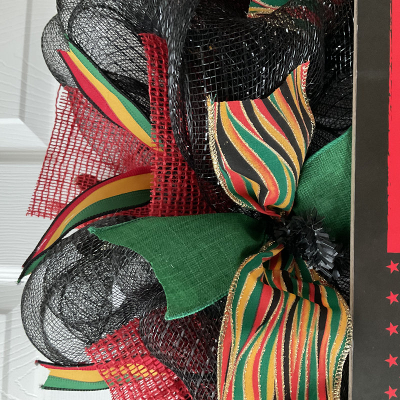 Juneteenth Celebrate Freedom Handmade Deco Mesh Wreath