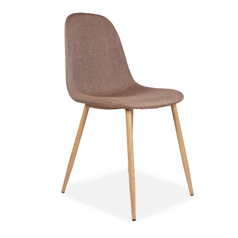 Jordon 49cm H Polyester Blend Upholstered Side Chair, Brown, Light Brown, 1
