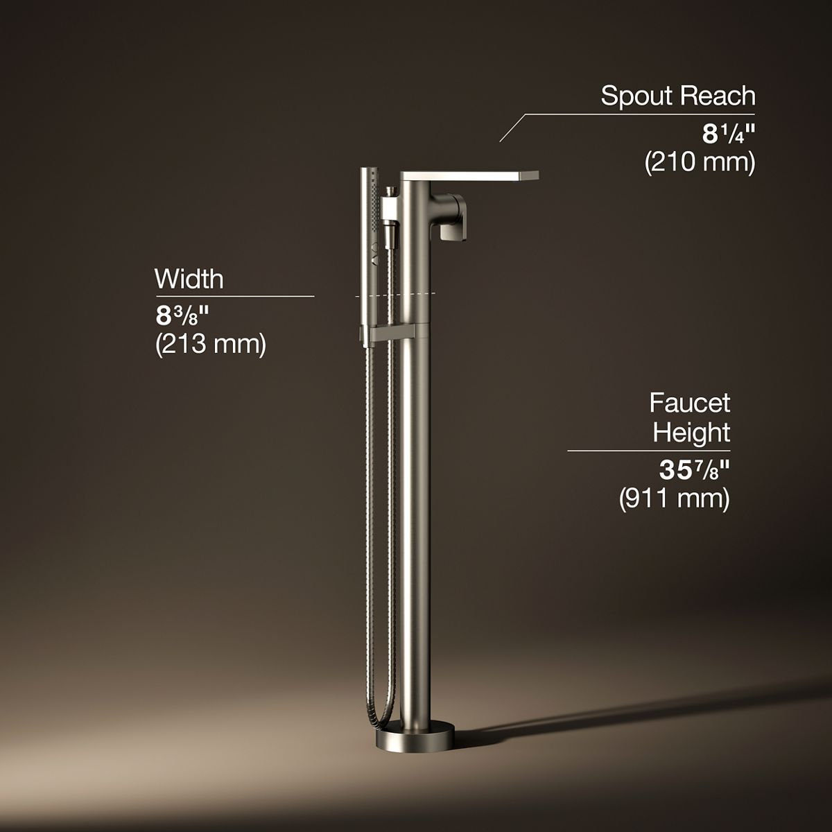Composed Freestanding Bath Faucet, Vibrant Brushed Nickel