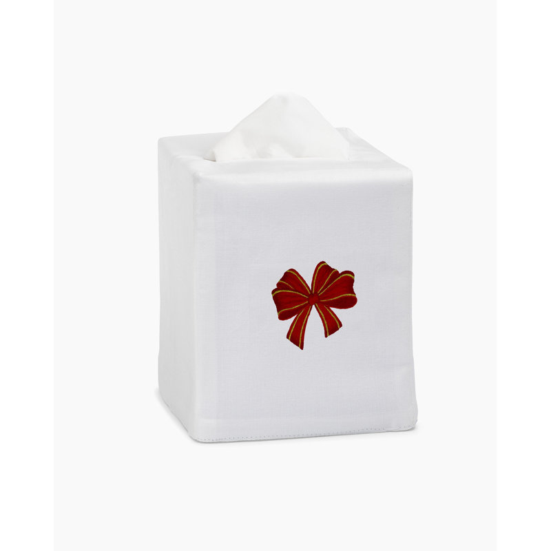 Holiday Red Bow Tissue Box Cover