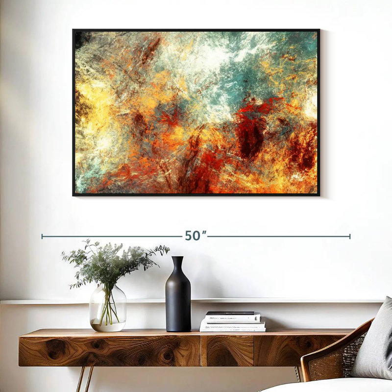 Frozen Fire Madiun, Cadre flottant noir, 40 po x 27 po