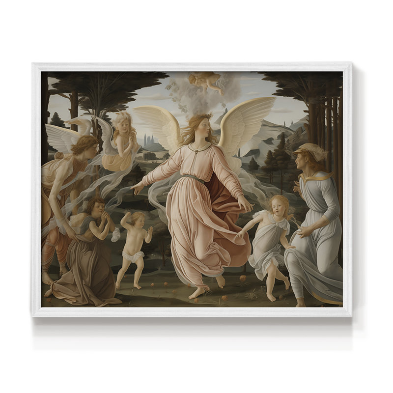 Angels From Above-LXXXVI -Framed Print - Restickable, 22" H x 28" W, White Framed