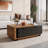 Extendable Coffee Table With 2 Storage Drawers, Dual-Tone Center Table With Sliding Tabletop-1353149499