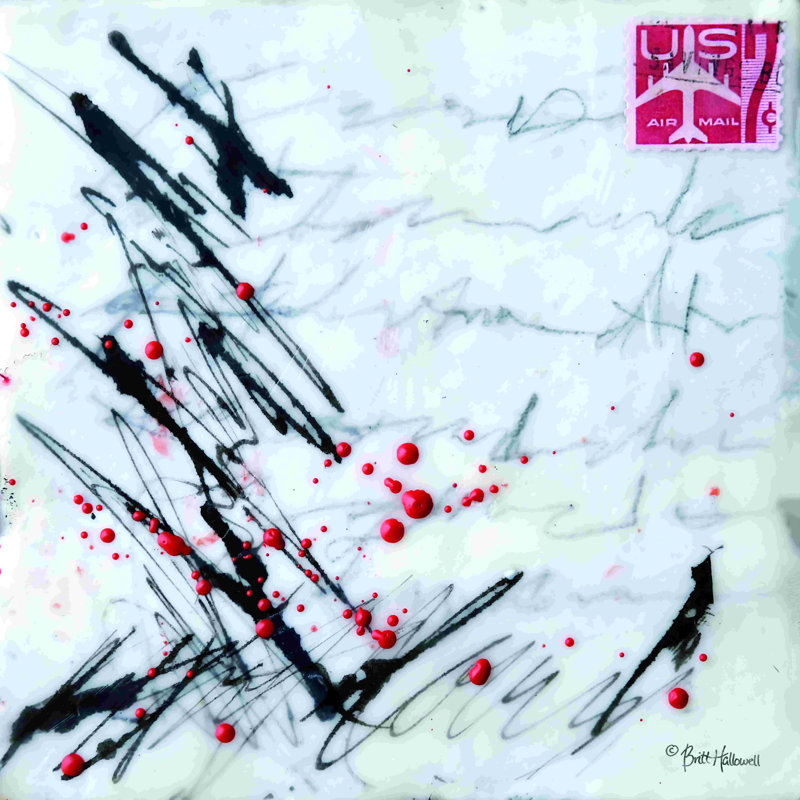 " Letters Home " by Britt Hallowell, 12" H x 12" W, No, Wrapped Canvas