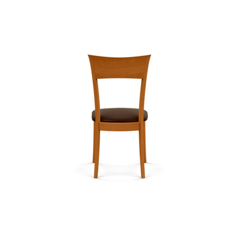 Ingrid Upholstered Dining Chair, Natural Cherry, Coffee Leather