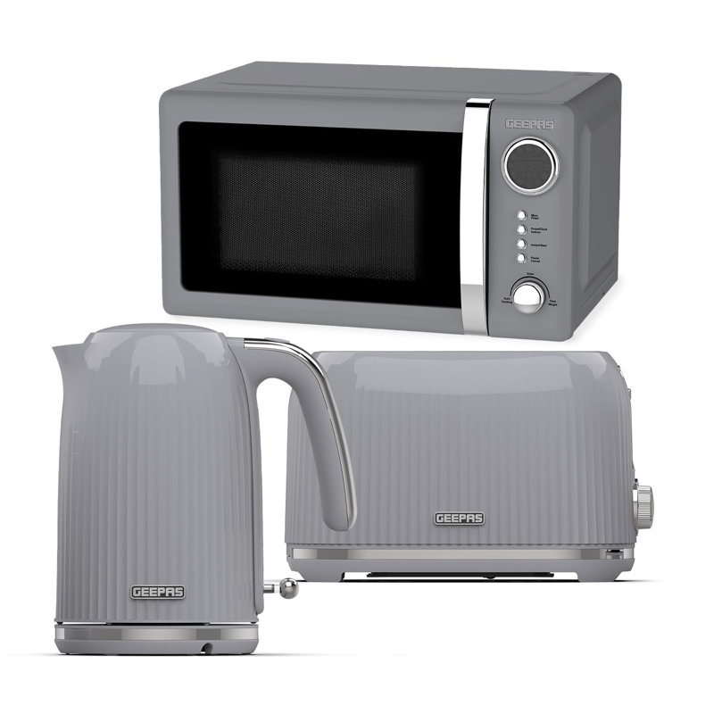 Geepas 32cm 20m³ L Countertop Microwave, Grey