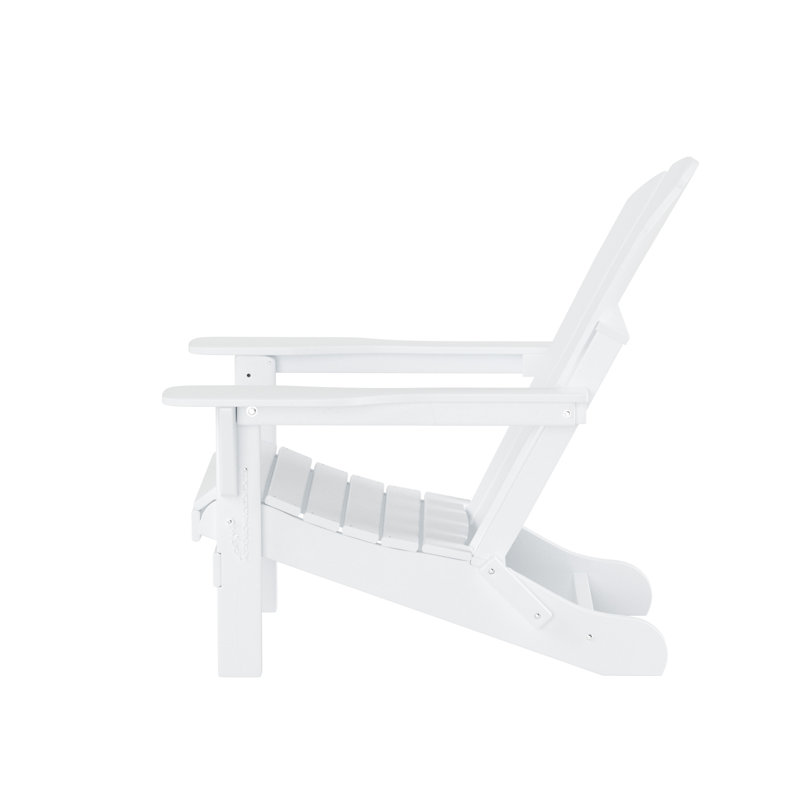 Chaise Adirondack pliante en PEHD Shawnna, Blanc