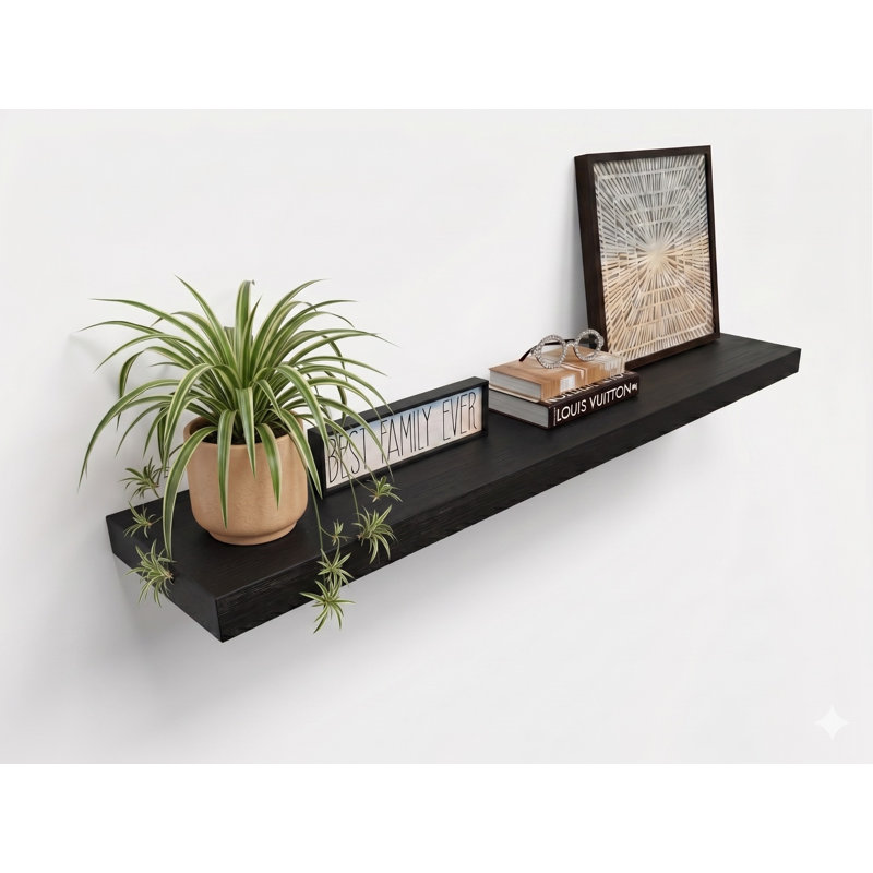 Devyn Pine, 2" H x 48" W x 10" D, Black