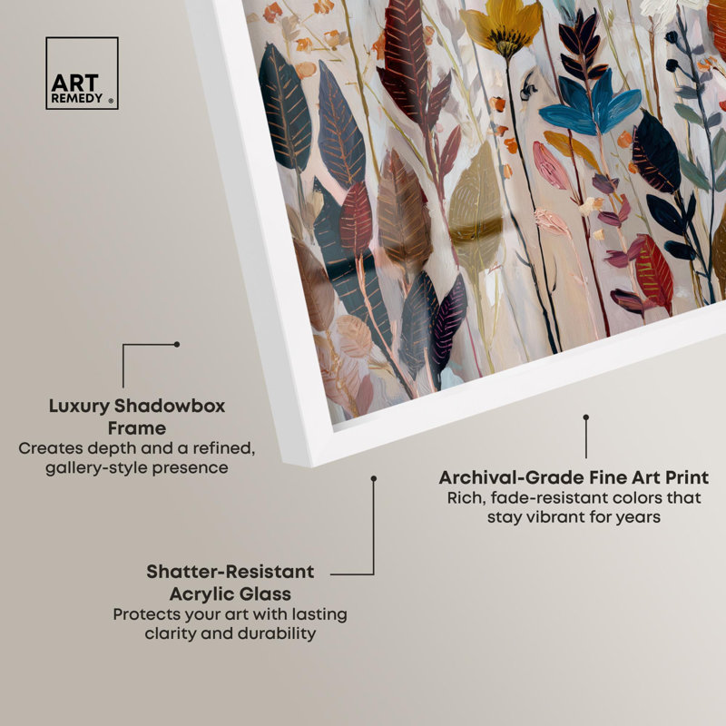 «Wild Folk II», impression florale par Art Remedy, H 31 po x l 25 po, Blanc