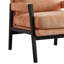 Fauteuil Mid-Century moderne orange - tissu chenille, siège rembourré, assise de base, coussin de dossier amovible, bois massif-130704173