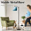 Lampe sur pied à arc délicate avec abat-jour réglable et abat-jour réglable à 3 couleurs délicates avec télécommande pour salon