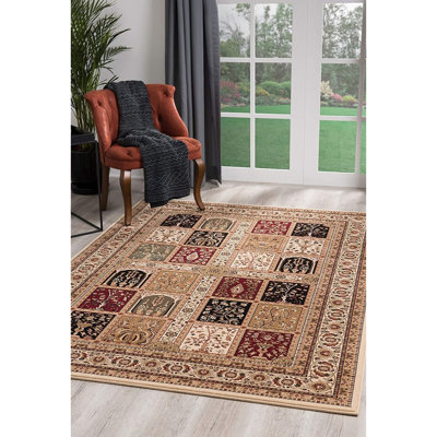 Tapis de couloir décoratif crème
