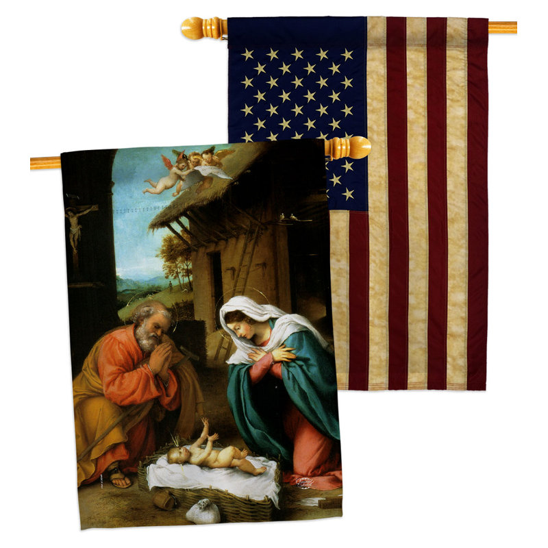 Drapeau de maison en polyester 40 x 28 po à 2 côtés