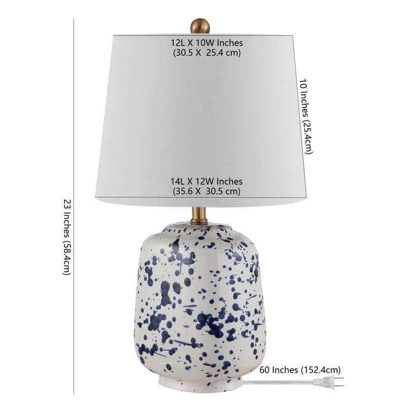 Adger Ceramic Table Lamp, Navy/Blue