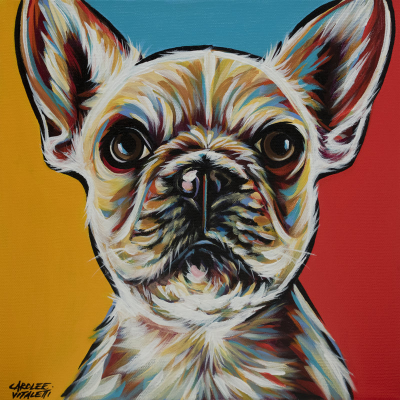 Chroma Dogs II by Carolee Vitaletti - Wrapped Canvas Painting, 30cm H x 30cm W x 3.8cm D