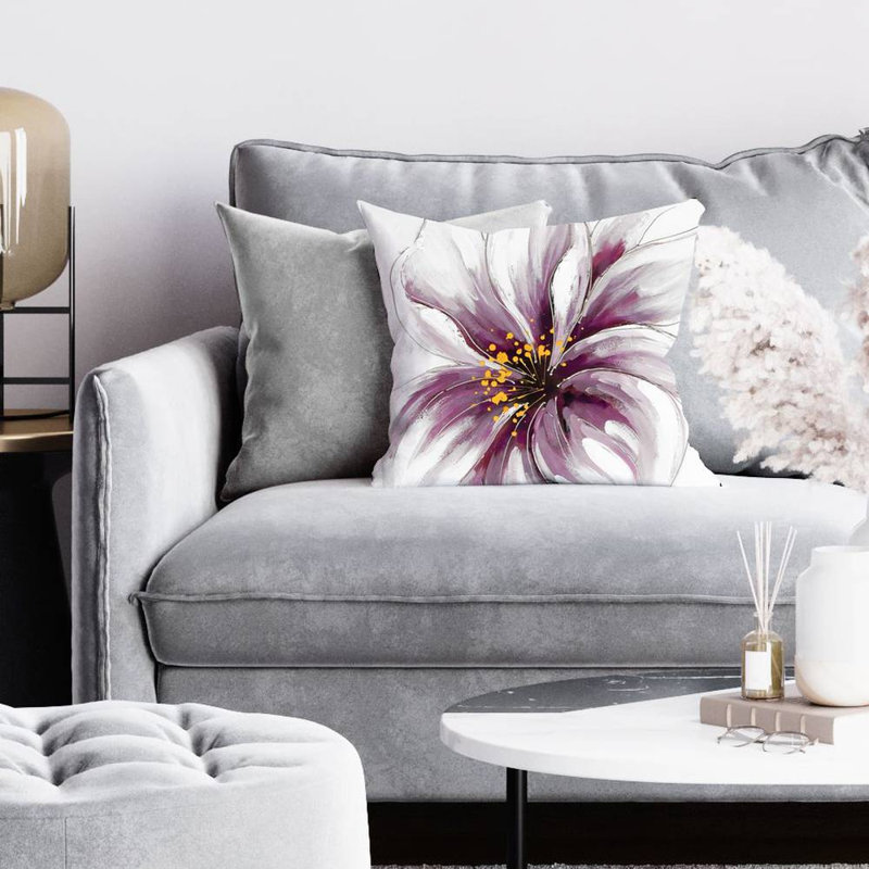Purple orchid - 16"x16" Throw pillow cover - Poly twill - Print on demand, Pink, 16" x 16"