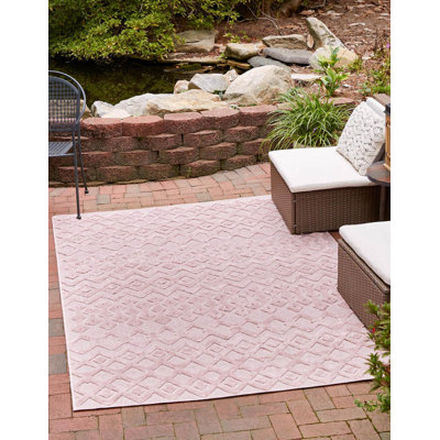 Tapis intérieur / extérieur rose Griffie
