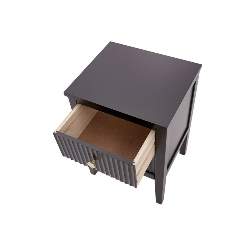 Amiere 42cm W Bedside Table, Black