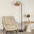 Aarzo 69.6'' Arched/Arc Rattan Floor Lamp With Led Light and Remote Control