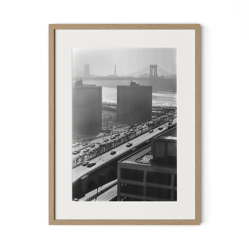 Brooklyn Bridge By Barbara Alper, W 24" x H 32", White Oak