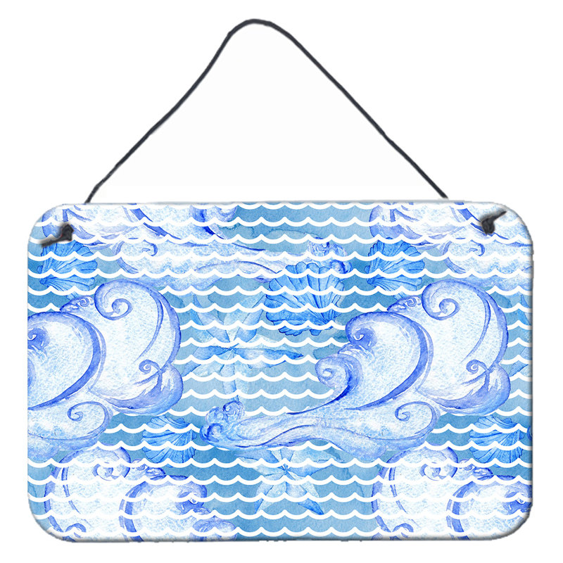 Décoration murale « crab off prints », Beach Watercolor Abstract Waves