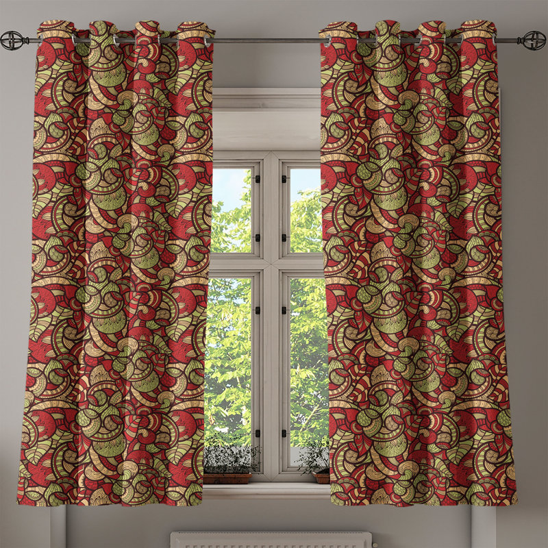Rideau décoratif à 2 panneaux avec œillets East Urban Home, L 50 po x L 54 po
