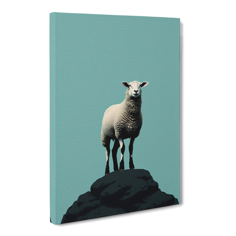 Sheep Minimalism No.2 - No Frame Print, 50cm H x 35cm W x 3cm D