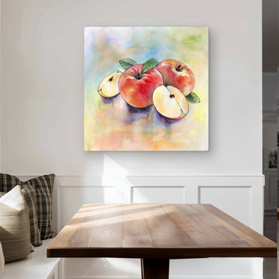 Apple Harvest - Leaves Illustrative Metal Print for Home Decor