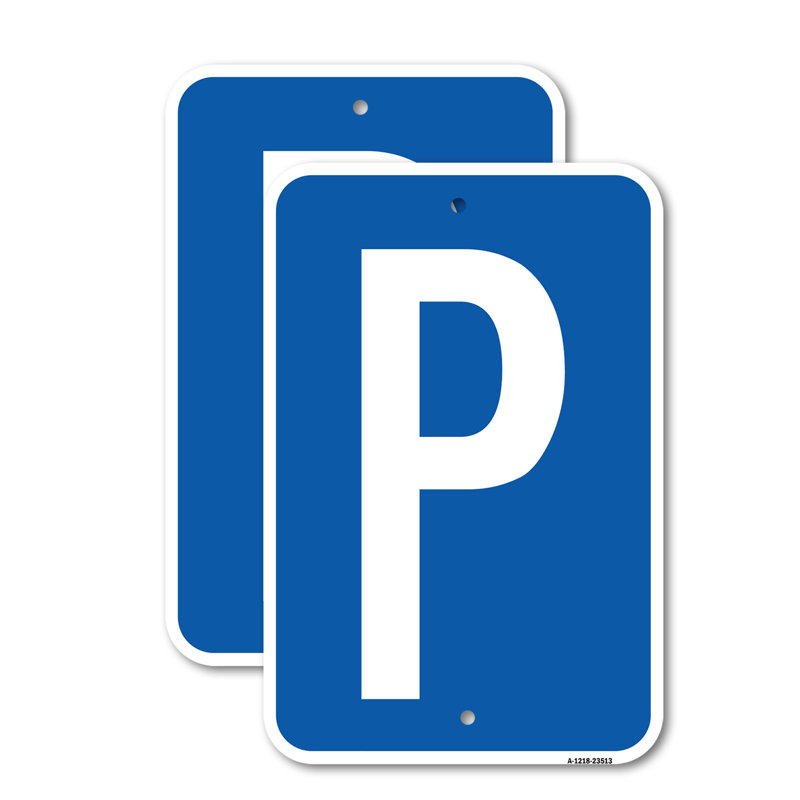 (Paquet de 2) Symbole P (panneau de stationnement) Panneau en aluminium de calibre 18 po x 24 po