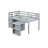 Twin Loft Bed With Pull-Out Desk & Storage Cabinets-1953404362