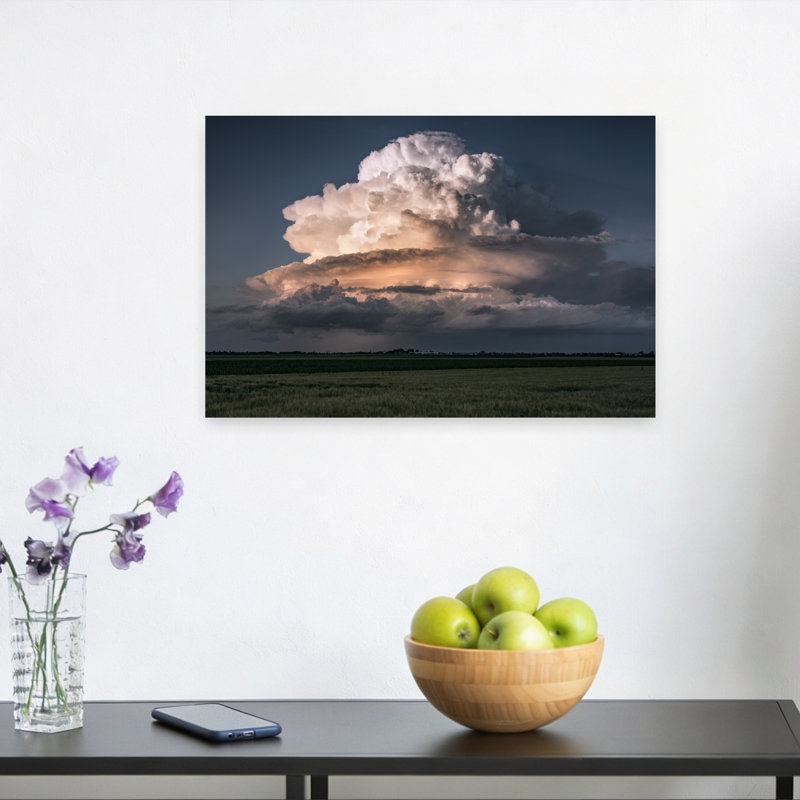 «Thunderstorm Abstract Contemporary Landscape Nature», reproduction d'art murale, H 12 po x l 18 po