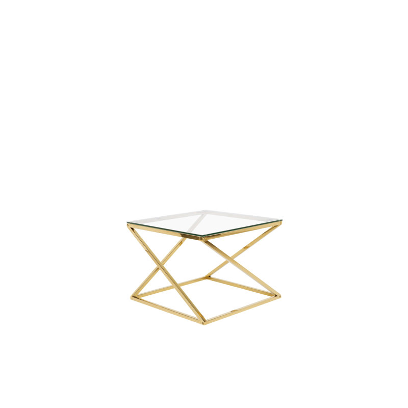 Aurora Cross Legs Coffee Table, Gold