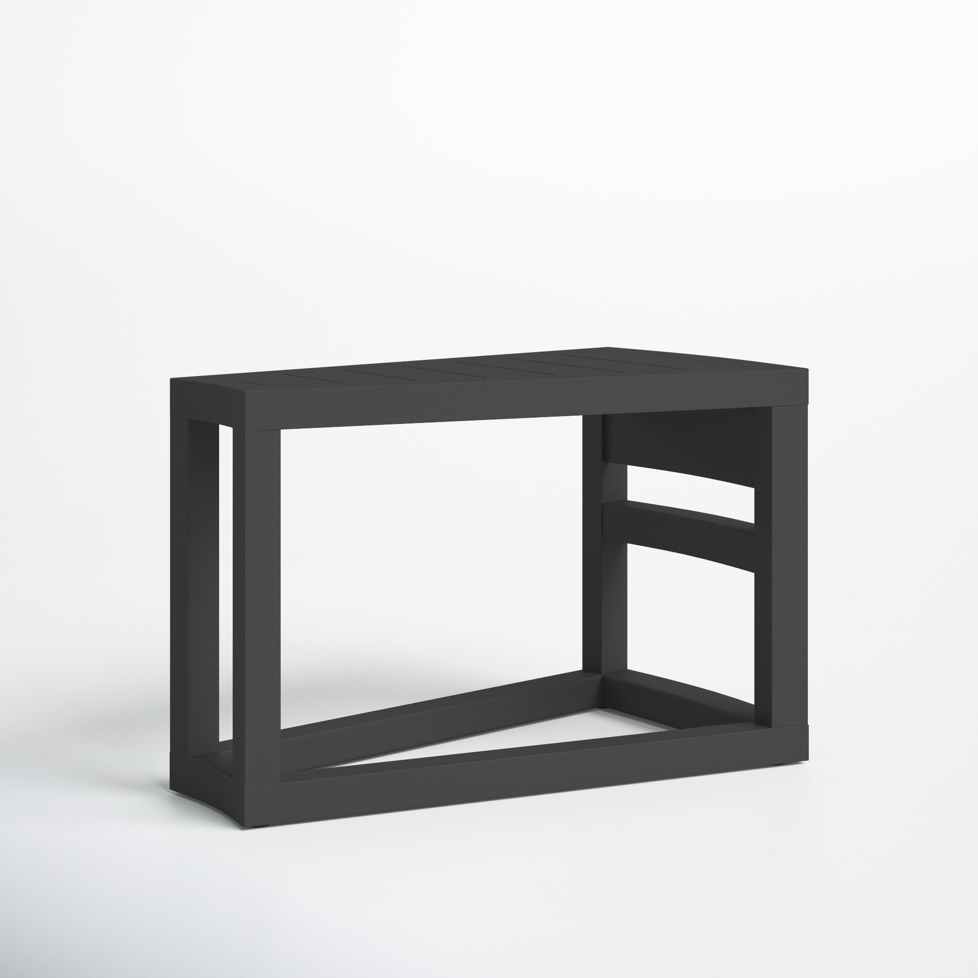 Bergeron 32'' Powder Coated Aluminum Outdoor Side Table, Slate