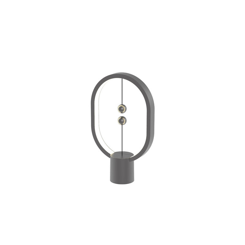 Lampe de table gris foncé 10 "avec prise USB et prise Boldin