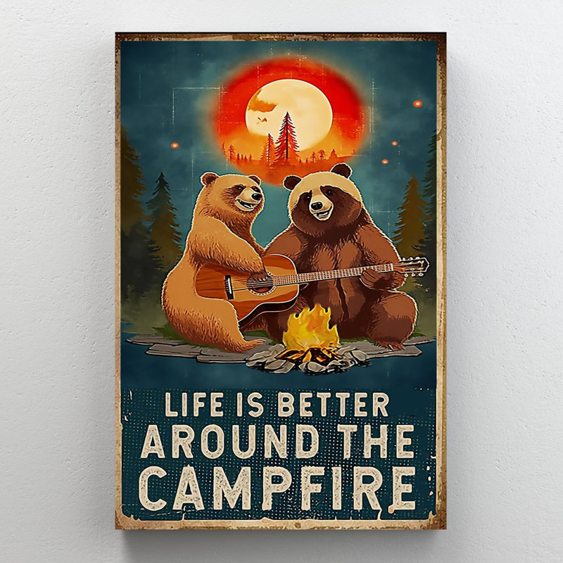 "Life Is Better Around The Campfire" - 1 pièce Recta, H 36 po x l 24 po x P 1,25 po