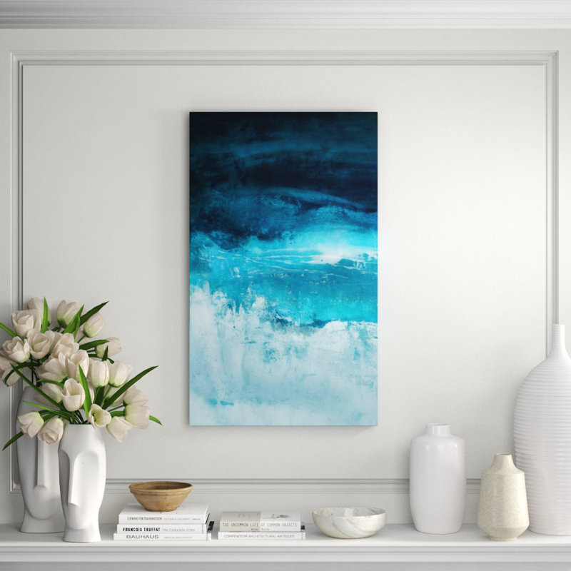 Indigo Sky I Painting by Barclay Butera, 40" H x 24" W, Knife Gel