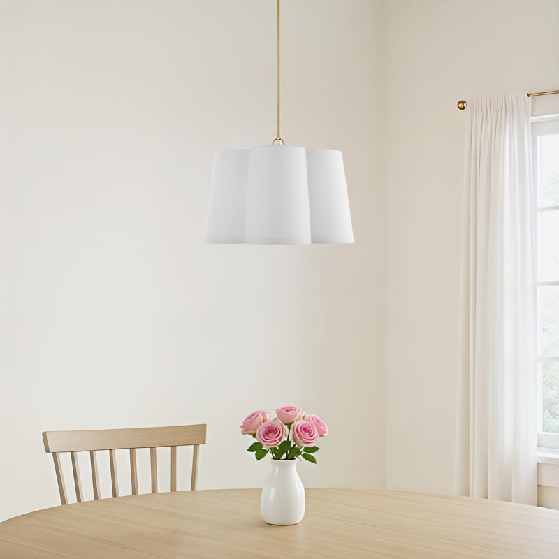 Taj 3-Light Burnished Brass Pendant, 24" H x 28" W x 28" D, 4