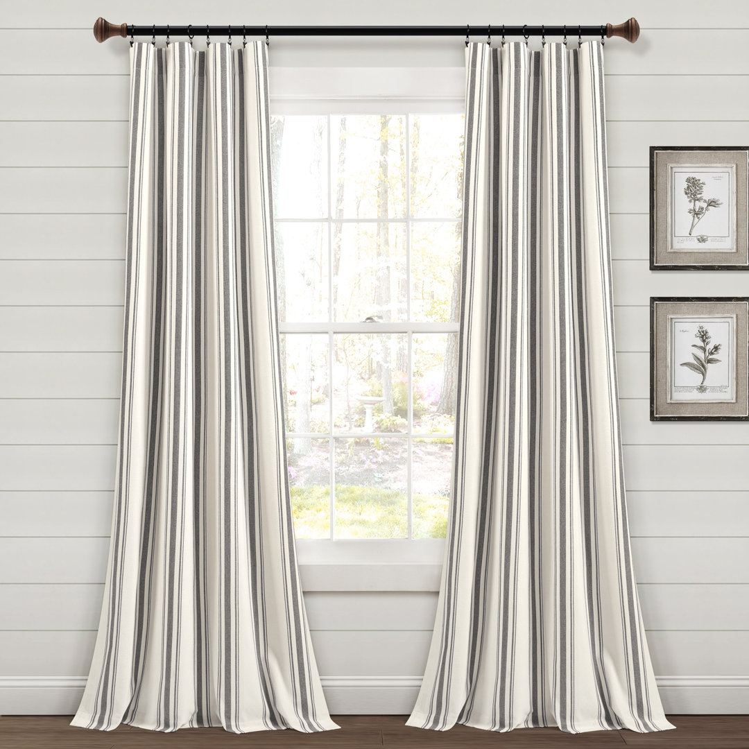 Striped Semi-Sheer Curtain Panels (Set of 2) Lush Decor Curtain
