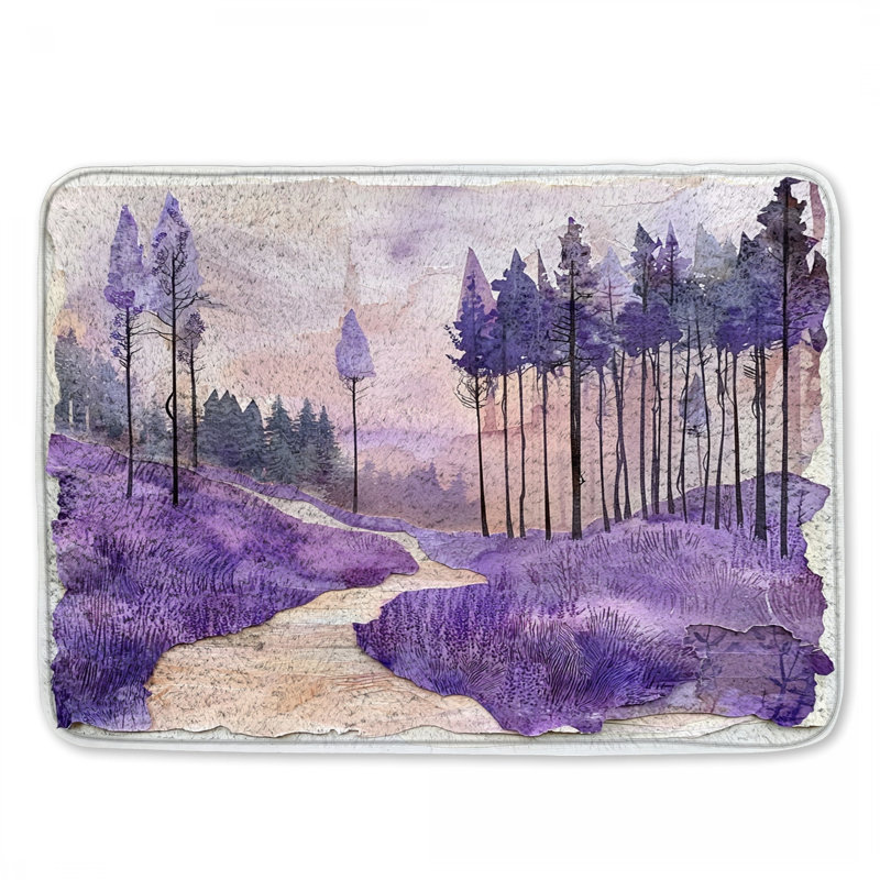 Lavender Forest Path Bath Mat, 24in W x 17in L