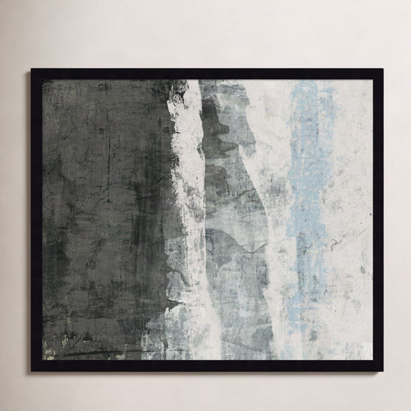 «Black and Gray and Blue II» par Fresno Wood, reproduction d'art encadrée, Noir, H 21 po x l 25 po