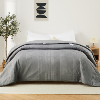 Édredon très grand pour tissage gaufré avec contrôleur LCD sans fil 6 niveaux de chaleur 2 à 10 heures, certifié UL, gris, 90 x 104 pouces