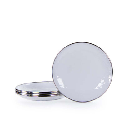 Set of 4 Solid White Appetizer Plates
