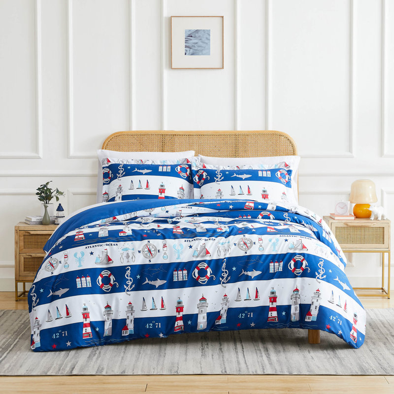Atlantic oversized duvet cover set, Queen Duvet Cover + 2 Standard Shams