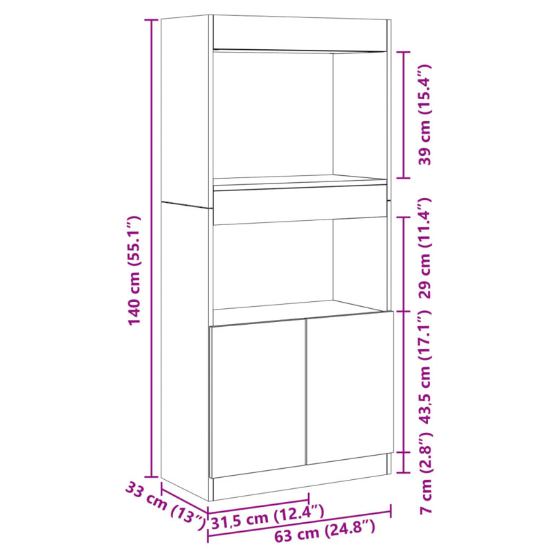 Arai Highboard, Old Wood