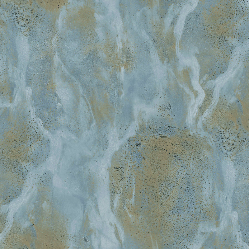 Caputo 10.05m x 1.06m Textured Matte Paste the Wall Wallpaper Roll, Blue/Gold