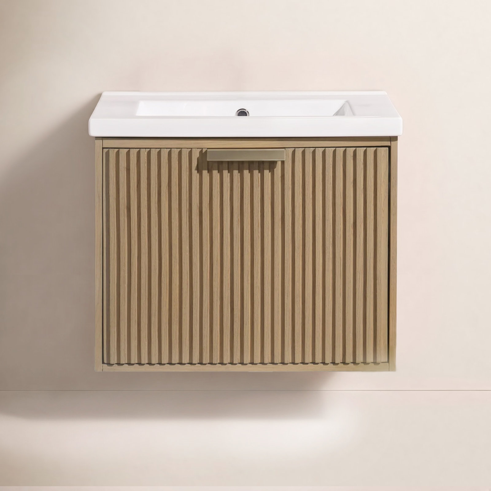 Anelie 24" Single Bathroom Vanity, Oak, Gold