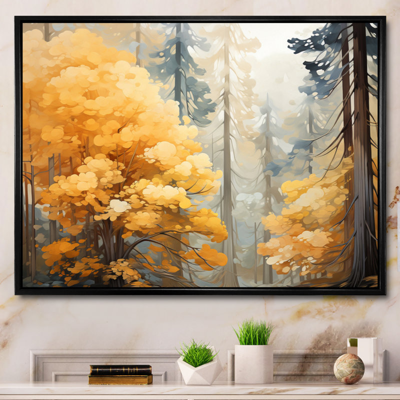 Redwood Tree Majesty, reproduction d'art sur toile encadrée, Noir, H 30 po x l 40 po x P 1,5 po