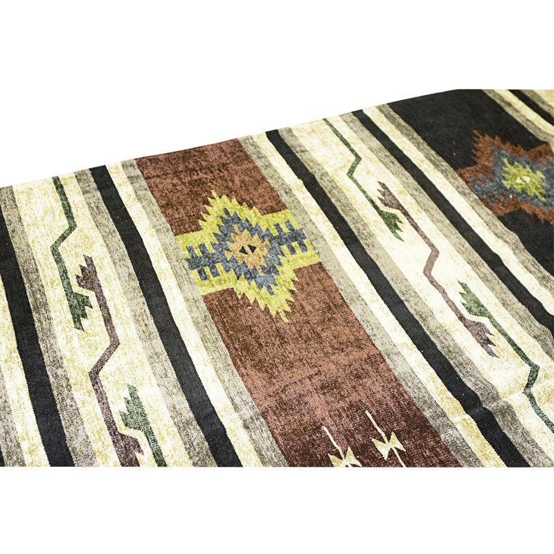 Hand Knotted Cotton Area Rug in Multi