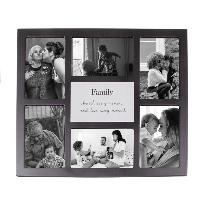 Modern Multi Collage Frame with Special Wording and Cute Phrase, Family